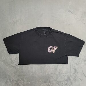 Odd Future Shirt Womens Medium Black Cropped‎ Skater Streetwear Gorpcore Donut